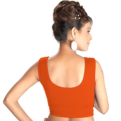 Image of Abhi Readymade Saree Blouse for Women- Sleeveless, Round Neck, Regular-fit, Stretchable, Pull-on Style Blouse