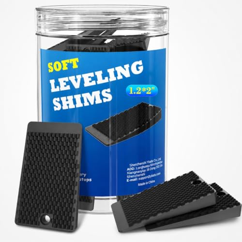 Furniture Levelers, 32 Piece Jar 2“, Rubber Shims for Leveling, Black Wedge for Table Toilet Refrigerator Piano, Non-Slip Shims for Home Improvement and Work, Cuttable and Stackable