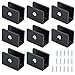 Clips de vidrio Soportes de estante de vidrio Clip de estante cuadradas de acero inoxidable Soporte de estante de vidrio para 8-10mm Superficies planas de vidrio Pasamanos Escalera 8 piezas (Negro)