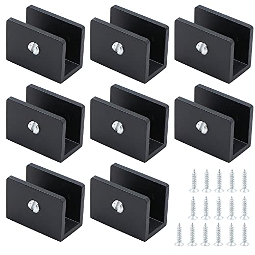 8 Pièces de Support Tablette Verre, Utilisable pour Cuisine, Salle de Bain, Salon et Clips Support Étagère Bois, Réglable Pince à Verre, Fixation Tablette