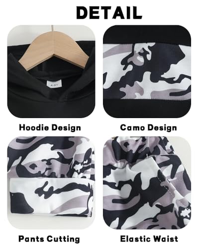 Boys Sweatsuit Long Sleeve Color Block Hoodie Sweatshirt and Jogger Pants 2PC Sets Fall Clothes (Sizes: 4-8)4