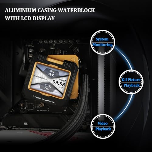 Image of Thermalright FW240 Black CPU AIO Cooler,PC 240 Specification Water Cooler System,IPS LCD Screen with 320*240 Resolution,for AM5&Intel LGA1700 /1851,High Performance Pump,Comes with 2.4-inch LCD Display