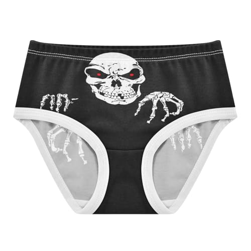 Girls' Underpants Kids Cotton Underwear Panties Briefs For Girl Age 2-8 Years Skeleton Skull Bones Head