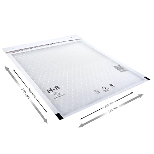 100 Versandtaschen Luftpolsterumschläge 290 x 370mm DIN B4 Luftpolsterversandtaschen Luftpolstertaschen Gr. H/8 H8 weiß Umschläge haftklebend gepolstert Polsterumschlag Taschen