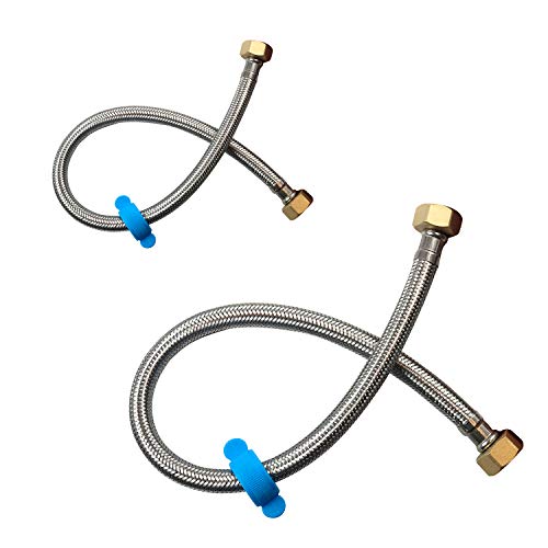 Confezione da 2 tubi flessibili in acciaio inox