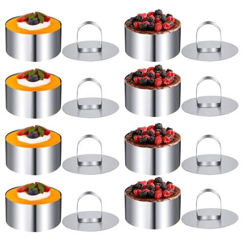 Ricofot Cercle Patisserie, 8 Pièces Cercle a Patisserie, Emporte Piece Rond, Acier Inoxydable...