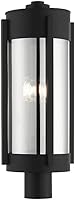 Vista 1 de Livex Lighting 22387-04 3 Light Black Outdoor Post Top Lantern, Nickel
