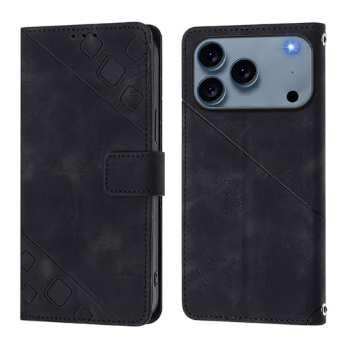 Étui iPhone 16 Plus cuir noir idéal pour voyager léger au quotidien