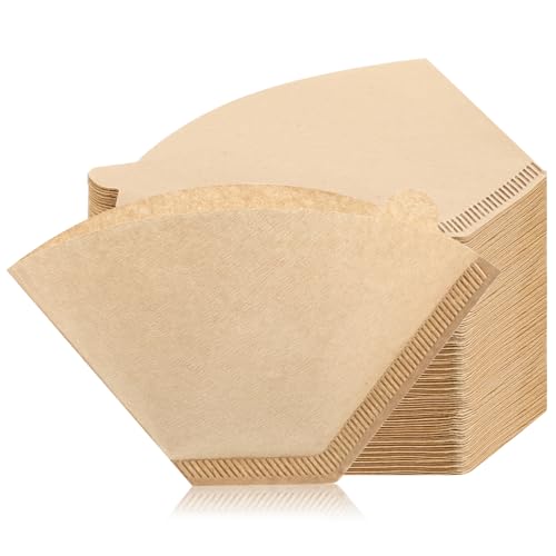 Image of 100 Count #4 Cone Coffee Filters 8-12 Cup Compatible with Ninja Maker | Unbleached, Disposable, Natural Wood Pulp Coffee Filters Compatible with Ninja, Pour Over and Drip Coffee Maker