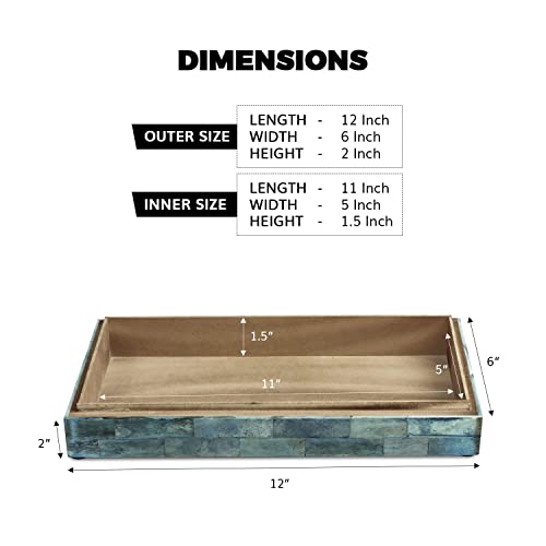 Handicrafts Home Verdigris Collection, Storage Organizer Decorative Box Multipurpose Gift - Verdigris 12x6x2 inch - Image 2