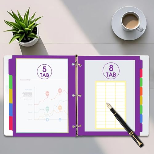 Image of 5 Tab Binder Dividers, 30 PCS /6 Set Letter Size Page Dividers for 3 Ring Binder,Index tabs 8.5 * 11 inch (30)