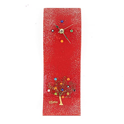 Sospiri Venezia Wall Clock Murano Glass Silent Mechanism Decorated with Murrines and Gold Leaf Gift Handmade Made in Italy (10x30) - Image 2