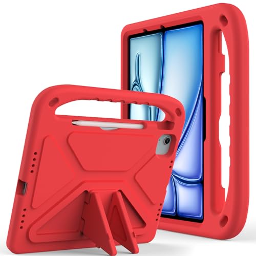 Housse iPad Air 11 M2 rouge pour les trajets et sorties en famille