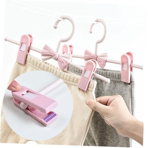 Cintres pantalon antidérapants lot de 10 pièces en plastique robuste avec clips réglables - 5