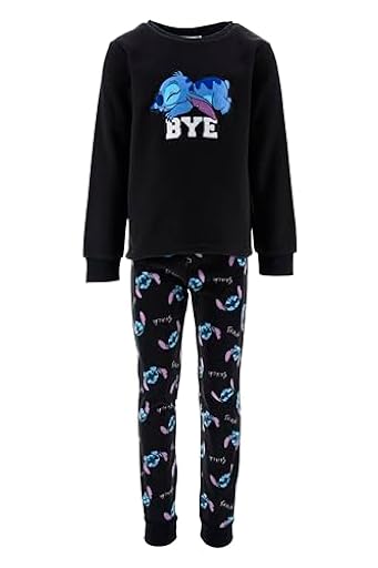 Disney Stitch Pijamas para Niñas, Camiseta y Pantalon Largo para Niñas, Diseño ´Bye´ Pijama 2 Piezas Polar Suave Infantil, Talla 8 Años | Ya disponible en tu tienda friki favorita! En mundofriki.es!