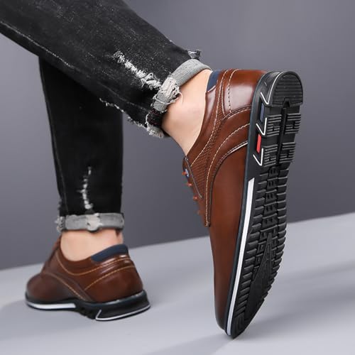 ZHNSHM Chaussures Oxfords et Derbies pour Hommes en Cuir Véritable Léger Durable Élégant et Confortable pour Mariage Bureau et Ville – vue 3
