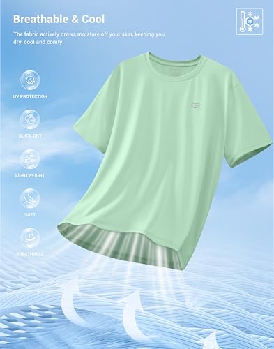 Image of G Gradual Men's Sun Protection Swim Shirt UPF 50+ Rash Guard Short Sleeve Quick Dry Water Hiking Workout Shirts for Men