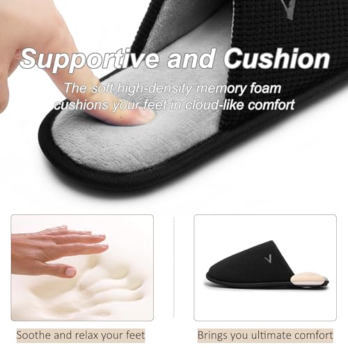Image of Mens Scuff Slippers Micro Suede Memory Foam Slide Clogs Slip on Indoor Outdoor House Shoes