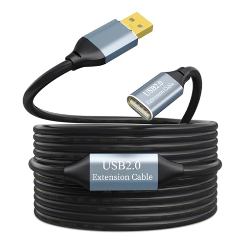SSSGRGB Active USB Extension Cable 50FT USB 2.0 Type A Male to A Female Cord High Speed 480 Mbps with 2 Extension Chipsets Signal Booster Repeater Cable-50FT