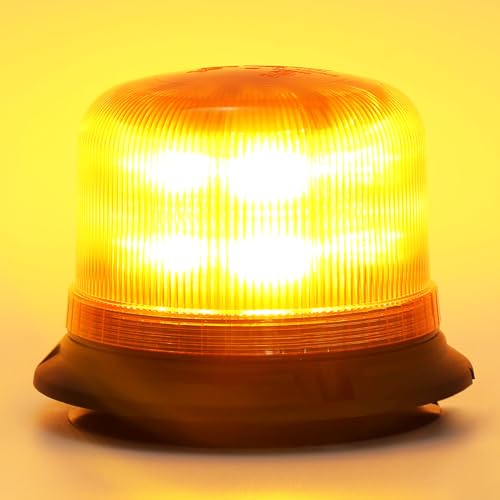 ETUKER Piloto Estroboscópica Luz Rotativo Led NaranjaTractor Magnetico 12v 24v Flash de Emergencia con ECE R65 ECE R10 CE Homologadas