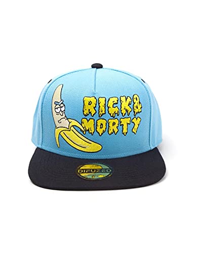 Rick And Morty Embroidered Banana Snapback Baseball Cap Berretto, Blu (Blue Blue), Taglia Unica Unisex-Adulto