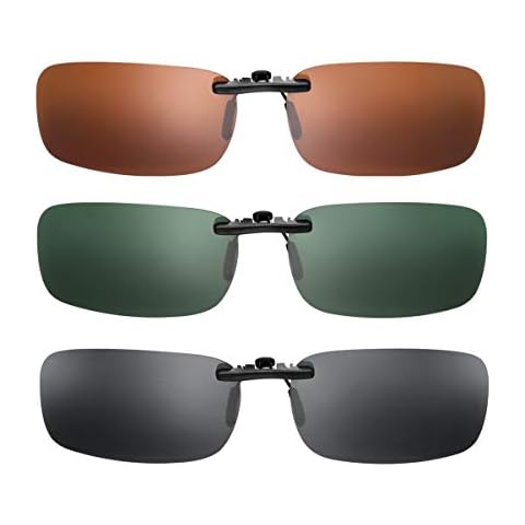CLISPEED 3pcs Clip Polarized Sunglasses Lenses UV Sunglasses Shades Outdoor Sunglasses Clip Shades for Men Women Cover