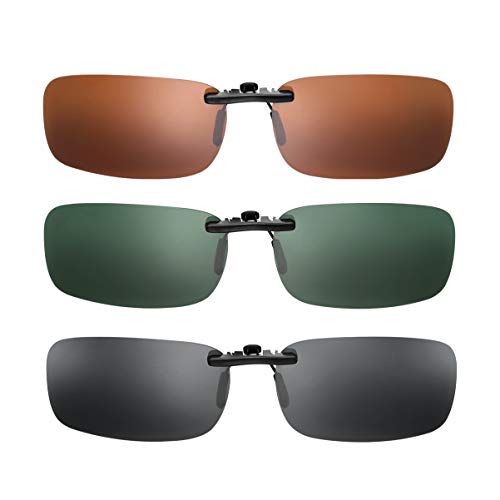 3pcs Polarized Clip on Sunglasses Frameless Flip Up Lens Myopia Sunglasses Over Polarized Glasses for Men Women
