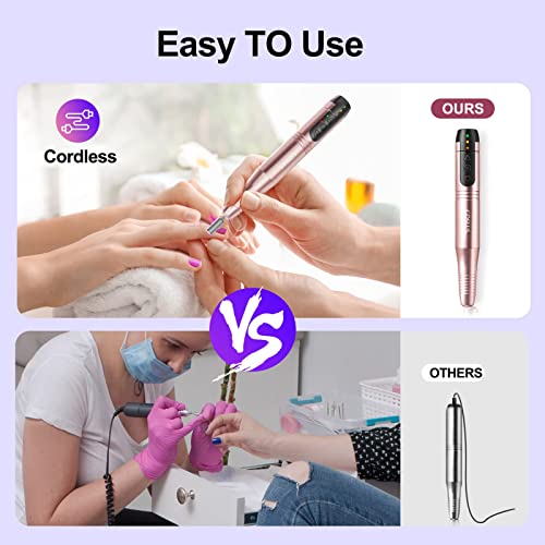COSLUS C20 Nail Drill Cordless Portable Electric Manicure and Pedicure Set - Image 2
