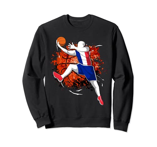 Proud France Basketball Lovers French National Flag Sport Sweatshirt, Black