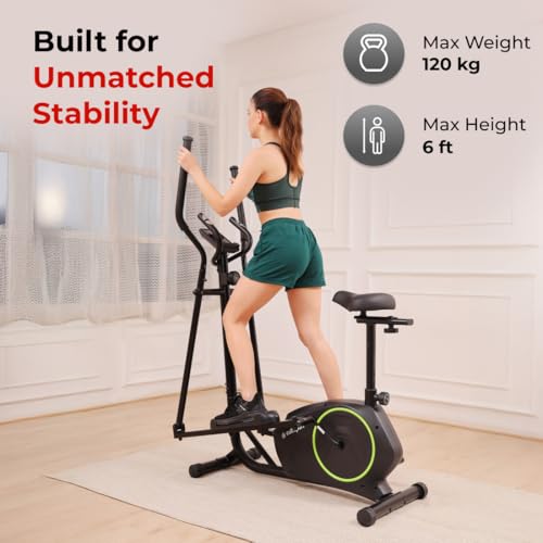 Image of Cult.Sport smartcross Bern Elliptical Cross Trainer | Adjustable Seat | Max Weight: 120kg for Home Gym Fitness with 6 Months Warranty
