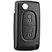OGGIPRO 2 Boutons Coque Clé Compatible CE0523 clé à Rabat Pliable pour Peugeot 207 307 308 407 408 3008 5008 Citroen C2 C3 C4 C5 C6 C8 (2 Boutons, CE0523)