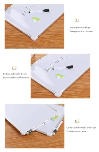Image of BeFunky Multipurpose White Board with 1 Magnetic Black Marker and 2 Magnets | Heavy & Durable Dual Side Aluminium Boundaries for Kids & Adults | Use in Schools, Home, Office (25 CM X 35 CM)
