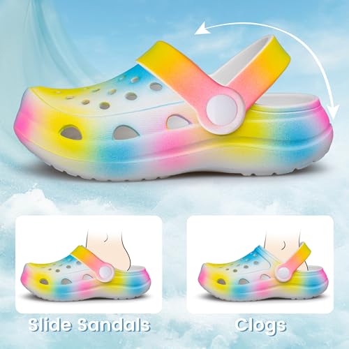 Image of vibdiv Boys Girls Clogs Kids Garden Shoes Unisex Child Cartoon Slides Sandals Beach Slipper Indoor Outdoor(Toddler /Little Kids /Big Kids)
