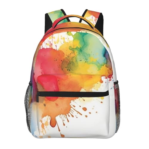 NBCCDVSH Stains of Watercolor Paint Splatters Travel Backpack for Women
