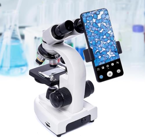 Image of LED Binocular Compound Microscope 200X-5000X Magnification Professional Binoculars Composite Microscope with Wide Field Eyepieces