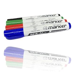 REQUISITE NEEDS White Board Marker Pens Fine Tip Low Odour Vivi Colour Dry Erase Marker Pens for School Office Home (Pack of 4)