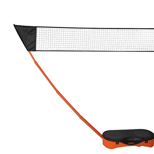 Livebest Portable Badminton Net Set Storage Box Base with 2 Battledores 2 Shuttlecocks Large 10x5 Feet Net for Ball Games Outdoor Team Sports (Orange)