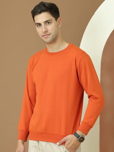 Image of Mack Jonney Fleece Regular Fit Solid Round Neck Sweatshirt for Men-MACK639877