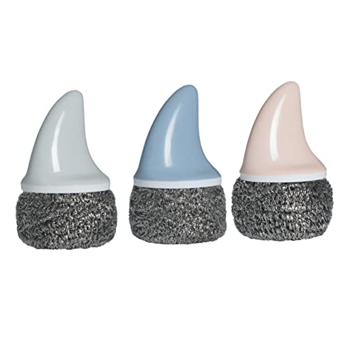 Didiseaon 3pcs Stainless Steel Wire Ball Scrubber Dish Pan Brush Pot Cleaning Ball for Kitchen Sink Steel Scrubber Brush for Cleaning