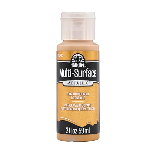 Image of FolkArt Multi-Surface Metallic Paint in Assorted Colors (2 oz), Metallic Antique Gold