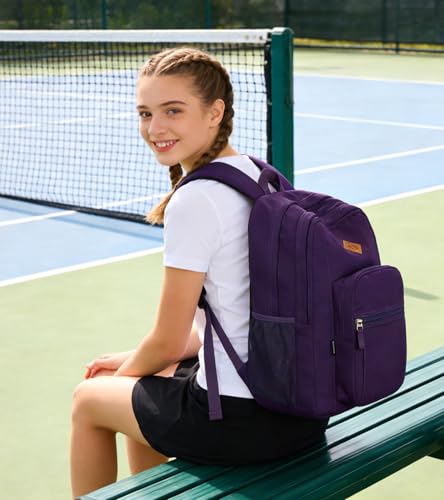 Image of abshoo Girls Solid Color Backpack For College Women Water Resistant School Bag (Purple)
