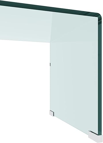 Miniatura 21 de Mesa de centro rectangular de cristal, mesas de centro de cristal para sala de estar, mesas transparentes para oficina en casa o conversación Negro