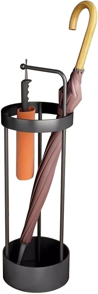 Modern Minimalist Umbrella Stand with Ring Design Coffee Shop Floor Standing Umbrella Holder with Hooks Creative Birthday Gift Basket