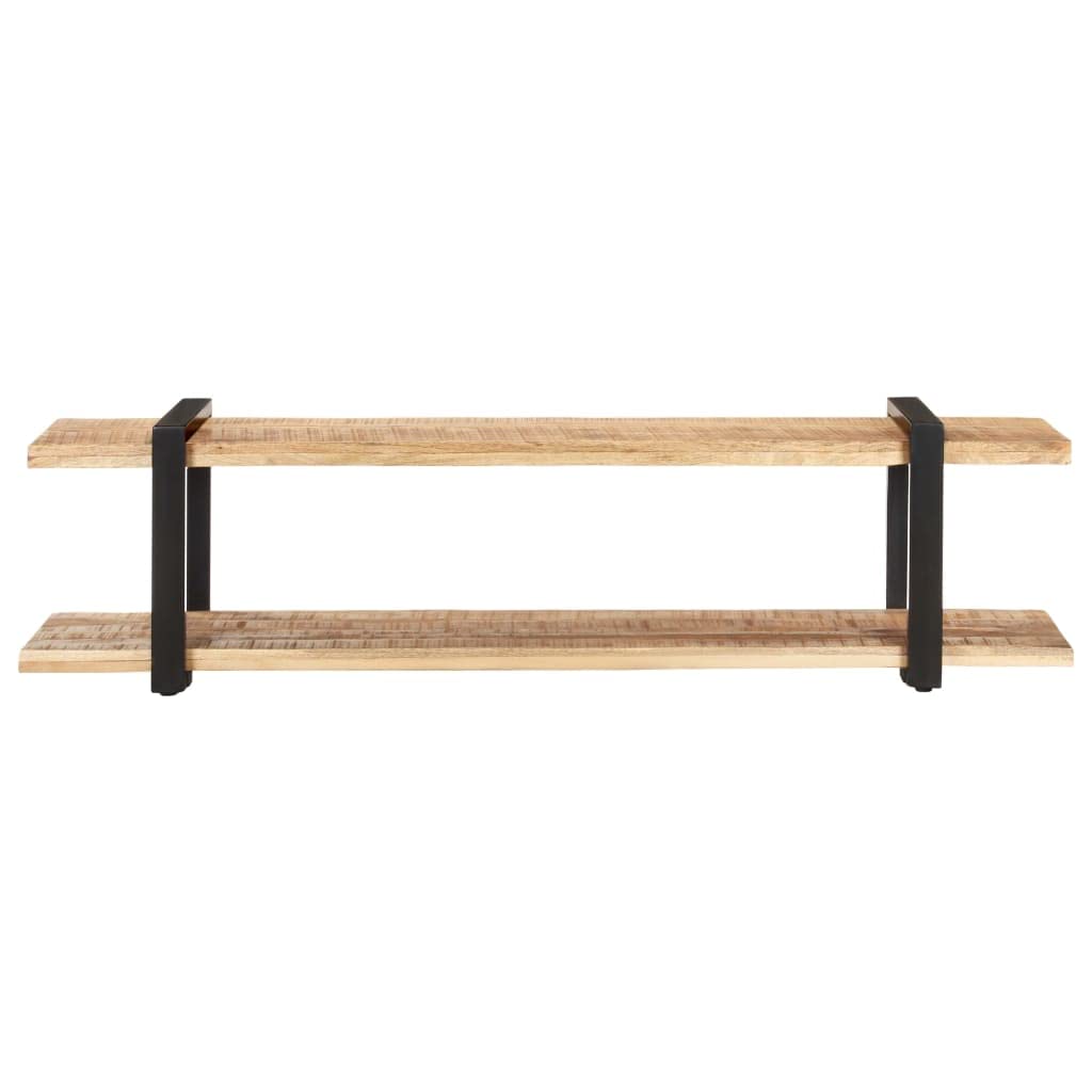 TV-Ständer, TV-Schrank, 160 x 40 x 40 cm, massives raues Mangoholz, Wohnzimmer, Media-Center, Aufbewahrungskonsole
