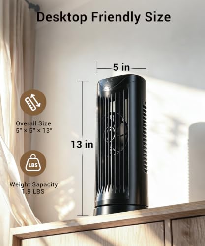 Personal Tower Fan for Bedroom, Portable Desk Table Fan with Remote - Image 4