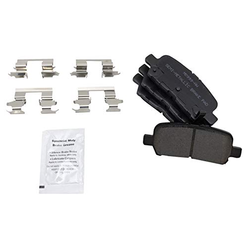 Image of TRQ Rear Brake Pad and Rotor Set Semi Metallic Coated Rotors Calipers Compatible with 2004 Pontiac Grand Prix