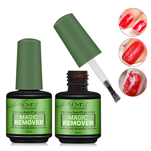 2 Pack Nail Polish Remover,Quick Professional Removes Soak-Off Nail Polish in 3 Minutes for Natural,Gel,Acrylic,Sculptured Nails,Not Hurt Nails