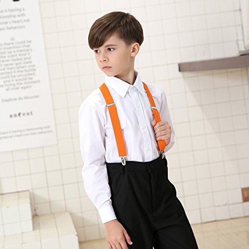 Image of Kids Suspender Bowtie Necktie Sets - Adjustable Elastic Classic Accessory Sets for 6 Months to 13 Year Old Boys & Girls
