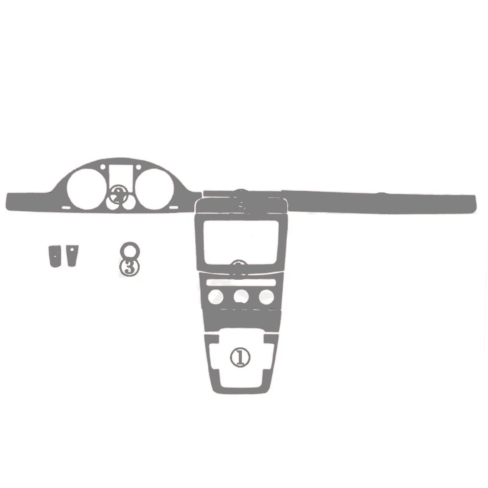 Autocollants de panneau central argent pour Passat B6 VW - 7