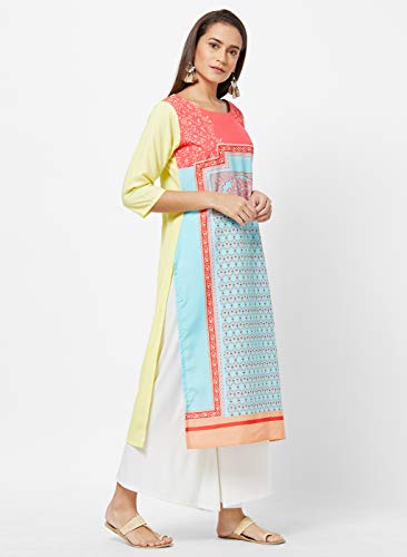 Image of LookMark Womens Printed Crepe A-Line Kurti (Pack of 2 Kurti)